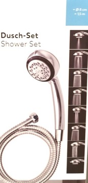 ДУШЕВОЙ НАБОР LIV&BO ХРОМИРОВАННЫЙ РУКОЯТ + ШЛАНГ ИЗ НЕРЖАВЕЮЩЕЙ СТАЛИ