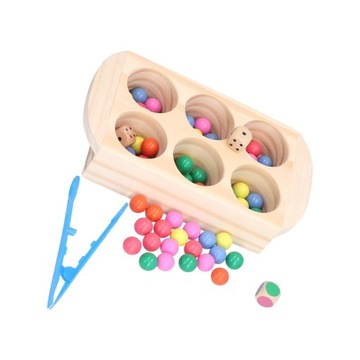 Деревянные разноцветные бусины с зажимом Математика