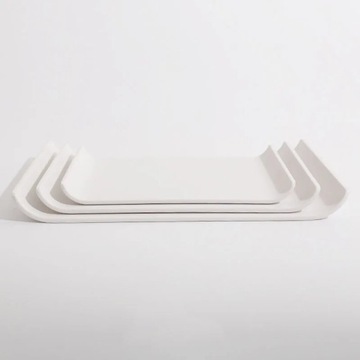 AhunderJiaz Nordic прямоугольный меламиновый креативный поднос, черная обеденная тарелка