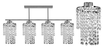 LAMPA WISZĄCA,PLAFON,LED,ŻYRANDOL KRYSZTAŁKI 1-3K4