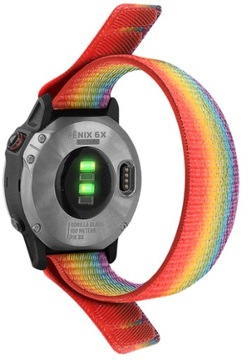 Pasek 22mm Garmin Venu Fenix 5 6 7 Nylonowy Tęczowy