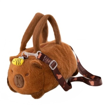 PLUSZOWA TOREBKA KUFEREK Z PASKIEM USZY MASKOTKA SŁODKA KAPIBARA 25 cm