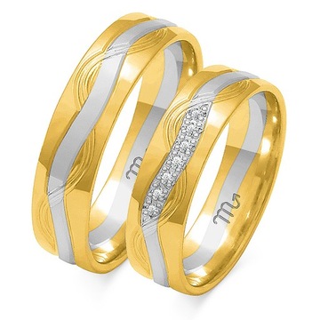 ЗОЛОТЫЕ ОБРУЧАЛЬНЫЕ КОЛЬЦА 585 БРИЛЛИАНТОВ M.JOPEK