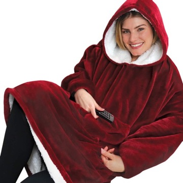 ТЕПЛОЕ, ТОЛСТОЕ XXL ОДЕЯЛО, СВИТШОТ, КАПЮШОН, МЕХОВОЙ ХАЛАТ