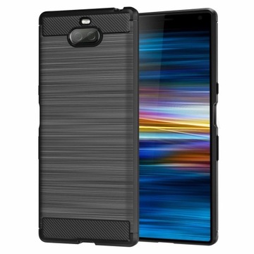 ETUI PANCERNE CARBON DO SONY XPERIA 10 + SZKŁO