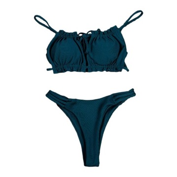 Damski zestaw bikini Push Up z wyściełanymi miseczkami i stringami u dołu brazylijskie stroje kąpielowe L