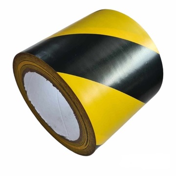 ТОЛСТАЯ ЛЕНТА, ПРЕДУПРЕЖДАЮЩАЯ МАРКИРОВКА OHS, ЖЕЛТАЯ И ЧЕРНАЯ, 100 мм x 33 м ПРОЧНАЯ