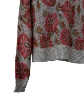 Vero Moda szary sweter w kwiaty półgolf M