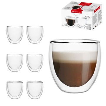 ZESTAW 6 SZTUK SZKLANKI TERMICZNE FLORINA 100 ML