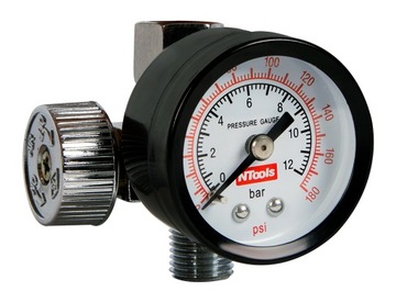 Regulator powietrza ciśnienia z manometrem |przyłącze 1/4'' |12 bar |NTools