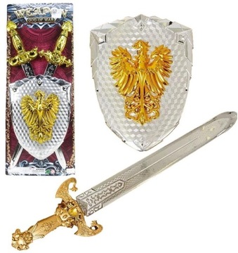 ZESTAW RYCERZA STRÓJ RYCERZ MIECZE MIECZ + TARCZA