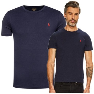 RALPH LAUREN BASIC T-SHIRT MĘSKI GRANAT R.XL