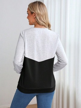 СВИТШОТ ДЛЯ МАТЕРИАЛОВ КЛАССИЧЕСКАЯ ГЛАДКАЯ ПРЯМАЯ ЦВЕТА С ДЛИННЫМ РУКАВОМ SHEIN 40