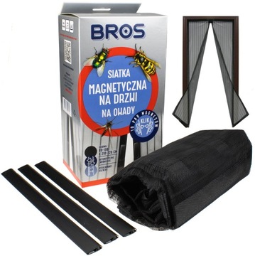 1X СЕТКА НА БАЛКОННУЮ ДВЕРЬ BROS 100x220 см, черная МАГНИТНАЯ МОСКИТНАЯ СЕТКА