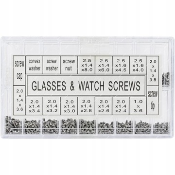 НАБОР ВИНТОВ ДЛЯ РЕМОНТА СТЁК, НОСОВ ЧАСОВ, ОТВЕРТКА, Пинцет, Тряпка