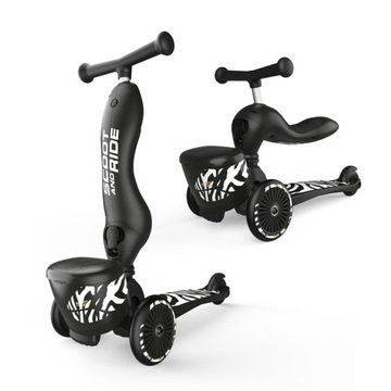 HULAJNOGA SCOOT & RIDE HIGHWAYKICK 1 LIFESTYLE Z POJEMNIKIEM ZEBRA 2w1