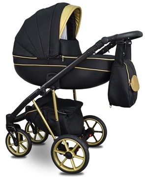 WÓZEK DZIECIĘCY 4w1 Fabero Gold Złoty WIELOFUNKCYJNY BAZA ISOFIX