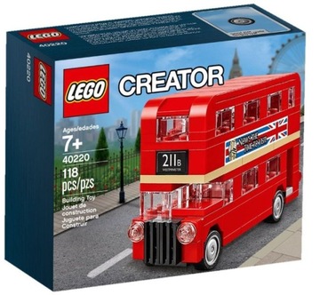 LEGO Creator 40220 Лондонский автобус, двухэтажный классический автобус, сумка для кубиков 7+