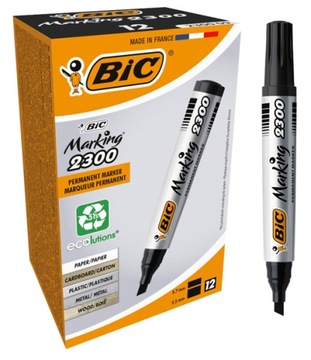 BIC ZESTAW MARKER PERMANENTNY 2300 CZARNY ŚCIĘTA KOŃCÓWKA ALKOHOLOWY x12
