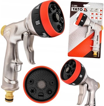 ДОЖДЕВАТЕЛЬ ВОДЫ YATO ЛАТУННЫЙ САДОВЫЙ ПИСТОЛЕТ 7 ФУНКЦИЙ ДЛЯ РЕГУЛИРОВКИ ШЛАНГА