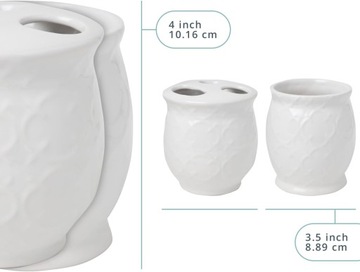 НАБОР АКСЕССУАРОВ ДЛЯ ВАННОЙ КОМНАТЫ КЕРАМИЧЕСКИЙ ДИЗАЙН, ИЗ 4 ПРЕДМЕТОВ, БЕЛЫЙ