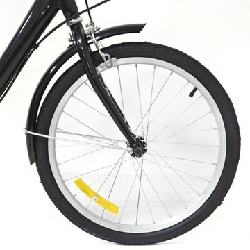 20-дюймовый 8-скоростной трехколесный велосипед черного цвета с корзиной