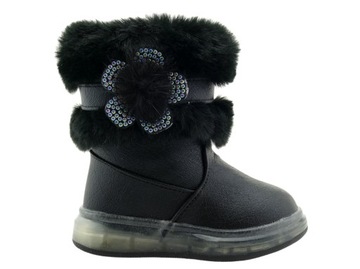 BUTY ZIMOWE DZIEWCZĘCE OCIEPLANE KOZAKI NIECHODKI 19-11,9 CM