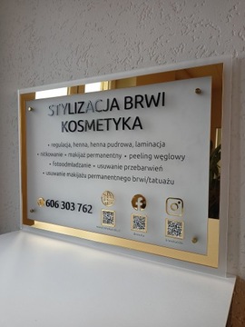 Вывеска с предложением 60х32 см, информация ГЛЯНЦЕ