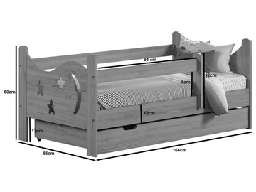 ДЕРЕВЯННАЯ ДЕТСКАЯ КРОВАТЬ ДОРА 160Х80 ОЛЬХА