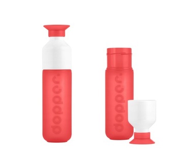 Butelka na wodę Dopper Coral Splash 450 ml z kubkiem