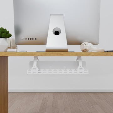 Organizer, uchwyt kabli pod biurko zdejmowany, biały 40cm StalFlex