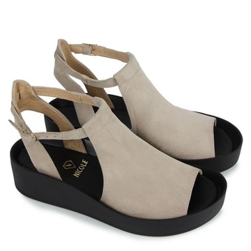 БЕЖЕВЫЕ КОЖАНЫЕ САНДАЛИИ NICOLE 2914 37