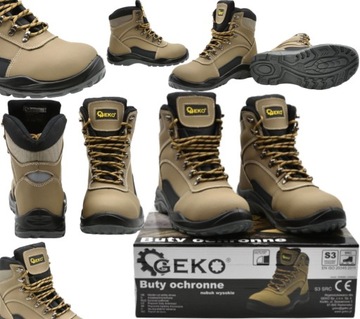 BUTY OCHRONNE ROBOCZE ROZMIAR 39 SKÓRZANE ZIMOWE STALOWY NOSEK CIEPŁE GEKO