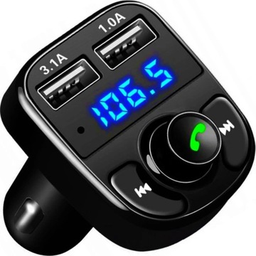TRANSMITER FM SD MP3 BLUETOOTH ŁADOWARKA 2xUSB
