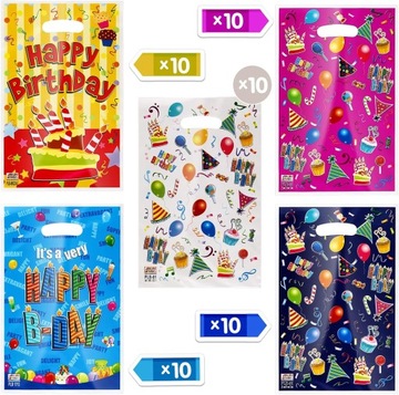 НАБОР ИЗ 50 ПАКЕТОВ ДЛЯ УПАКОВКИ ПОДАРКОВ И ПОДАРКОВ