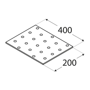 PP25 ПЛОСКИЙ СОЕДИНИТЕЛЬ ПЕРФОРИРОВАННАЯ ПЛАСТИНА 200x400