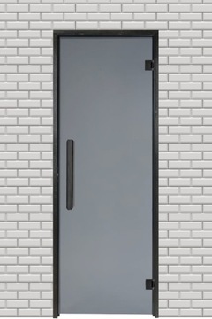 Drzwi do sauny ROBIN 7x19 GRAFIT 69x189 cm Czarna rama