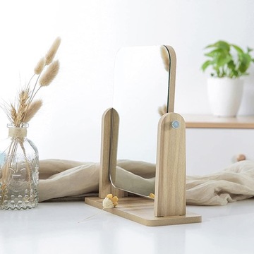 Деревянное зеркало для макияжа 21х16см.