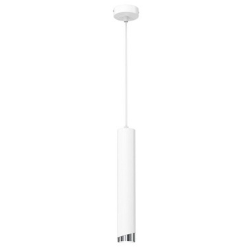 EWILIGHT Lampa sufitowa wisząca zwis tuba eye GU10 biały/chrom