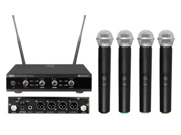 БЕСПРОВОДНАЯ МИКРОФОННАЯ СИСТЕМА OMNITRONIC UHF-E4 НАБОР ИЗ 4 МИКРОФОНОВ