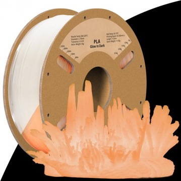 Szpula PLA do druk 3D termoplaster termowłókno filament 1,75mm glow in dark