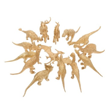 ZŁOTE MODELE DINOZAURÓW FIGURKI ZWIERZĄT FARMOWYCH