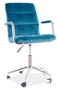Fotel obrotowy Q-022 turkusowyy velvet bluvel 85