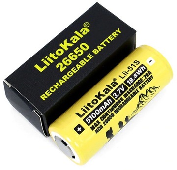 Akumulator litowo-jonowy LiitoKala 26650 5100mAh
