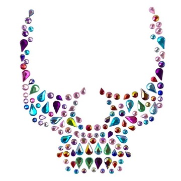 Маска для лица «ХЭЛЛОУИН» с разноцветными кристаллами ЧЕРЕПА