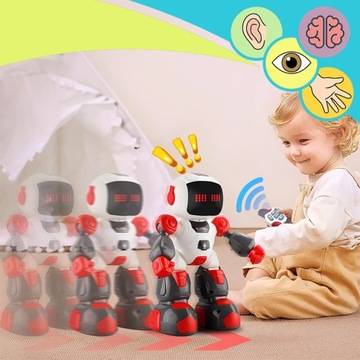 ZDZDALNIE STEROWANY ROBOT NA PILOTA RC DŹWIĘK ŚWIATŁA NAGRYWANIE INTERAKTYW