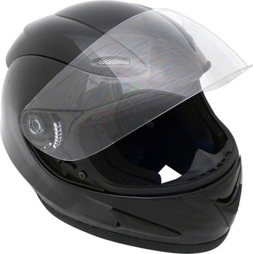 KASK MOTOCYKLOWY CZARNY NA SKUTER MOTOR Z SZYBĄ L