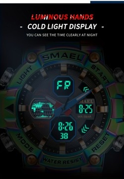SMAEL красочные аналогово-цифровые мужские кварцевые часы