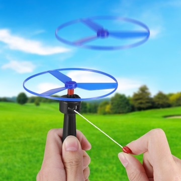 РАЗНОЦВЕТНЫЕ ЛЕТАЮЩИЕ ДИСКИ С ТЯНУЩИМ МЕХАНИЗМОМ - ИГРУШКИ С ПРОПЕЛЛЕРАМИ