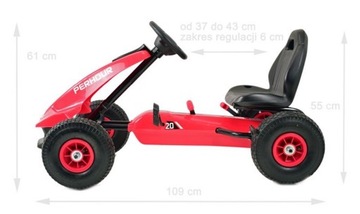 GOKART NA PEDAŁY POMPOWANE KOŁA HAMULCE 50kg